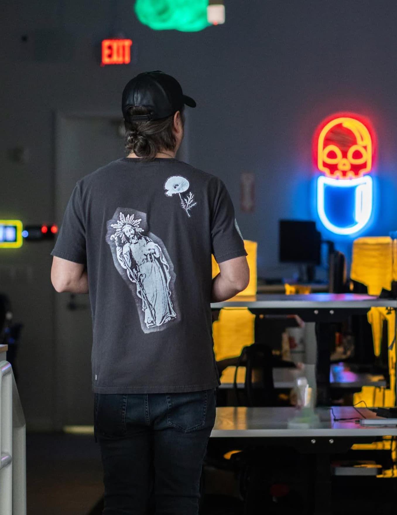 someone standing in the studio